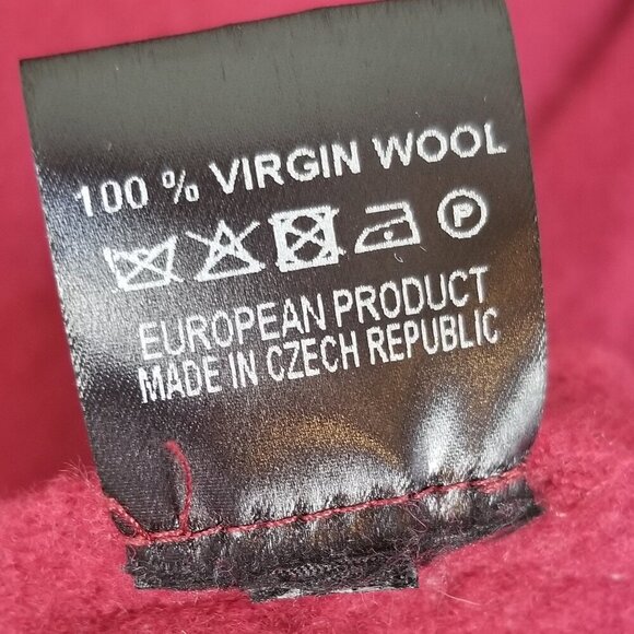 Elemente Clemente 100% Italian Boiled Wool Red Cardigan Sweater Coat Size 8 - Picture 9 of 12